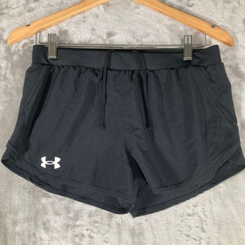 Under Armour Fly-By 2.0 Womens YLG Black Running Shorts Womens YLG 1361243-001